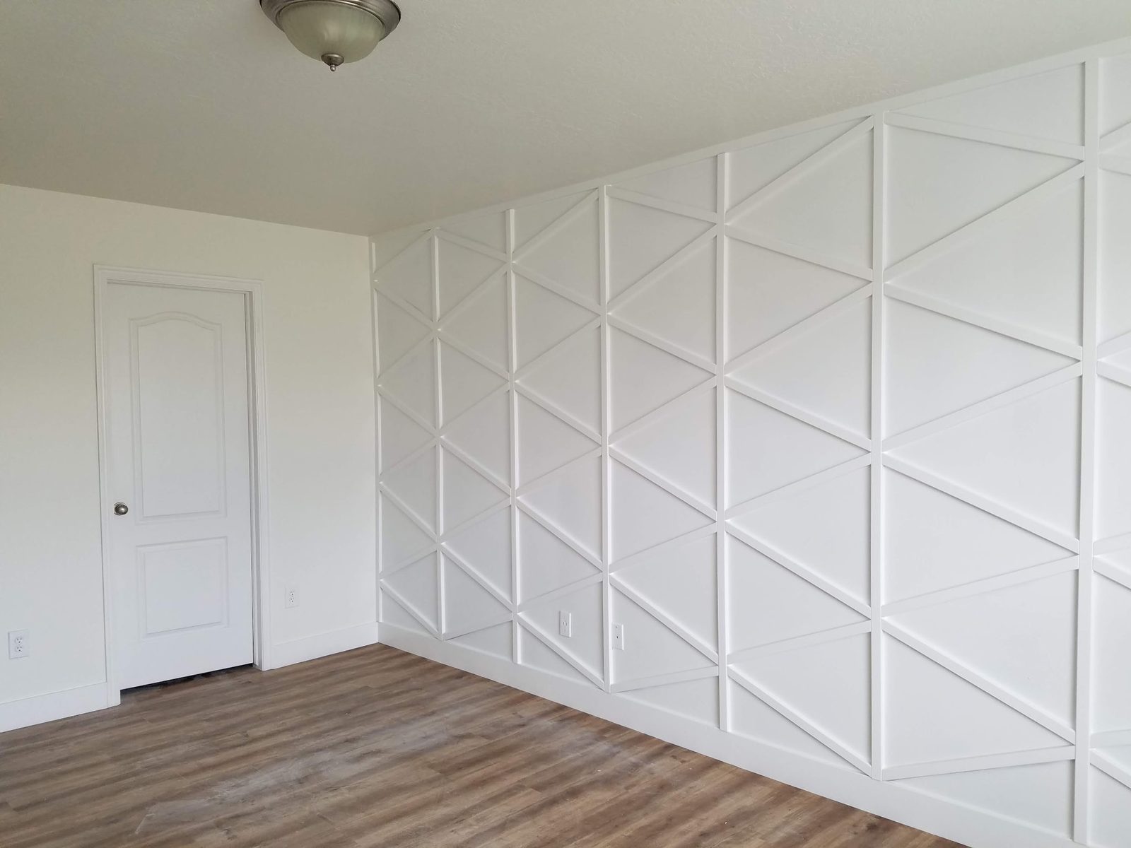 White triangle wainscoting feature wall in Utah