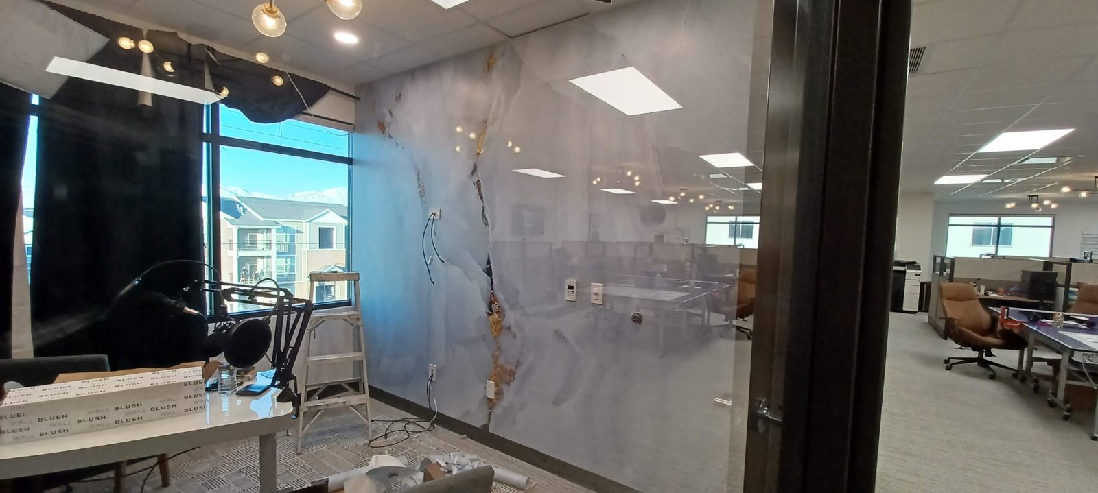 Kitchen island cabinet refinish close-up in Utah